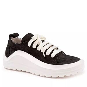 Bueno Rumour Sneakers Black Chunky Leather Suede 40 9.5 Platform
